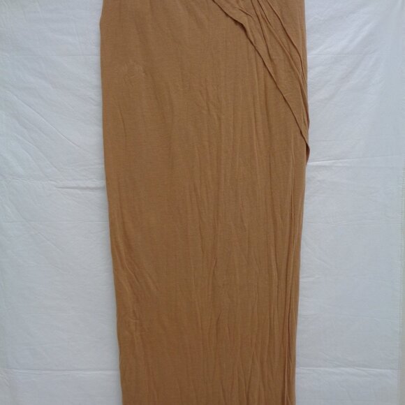 RICK OWENS LILIES Asymmetrical Pull-on Maxi Skirt "Rose" Tan Women's Size 8 - Picture 11 of 12